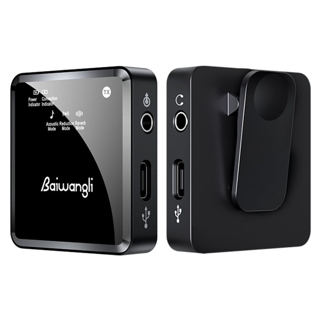 BAIWANGLI SX39 Single Wireless Lavalier Microphone – 1 Transmitter & 1 Receiver | Type C